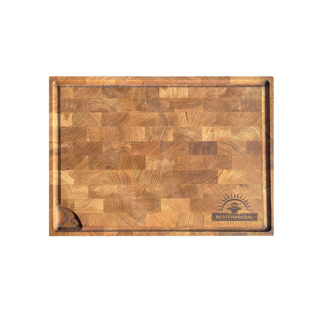 Best Charcoal Bestcharcoal Eiken Houten Snijplank 40 x 30 x 4 cm