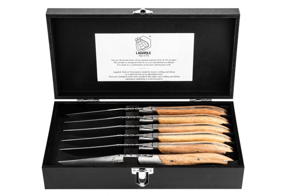 Luxury Line Luxury Line Steakmessen Eikenhout Stonewash