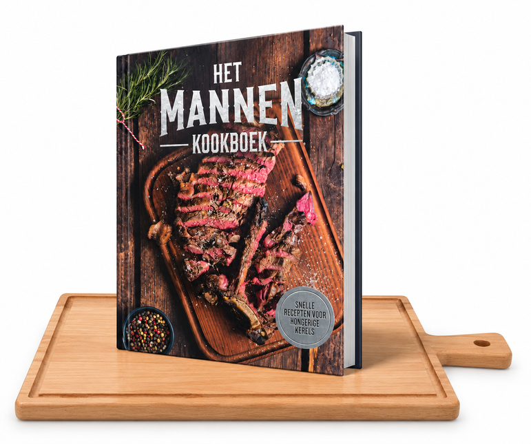 Vuur & Rook Puur Hout Beuken Steakplank 40 cm + Mannenkookboek