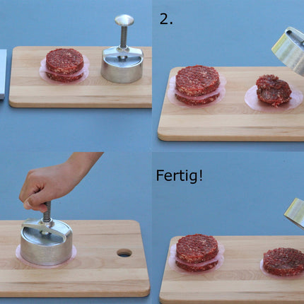 Vuur & Rook RVS Hamburgerpers met Structuurblad Ø 60mm