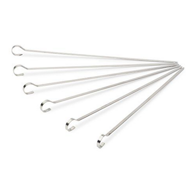 Vuur & Rook RVS Platte Saté / Sjasliek / Shish Kebab Pennen 18 cm 10 stuks