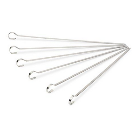 Vuur & Rook RVS Platte Saté / Sjasliek / Shish Kebab Pennen 20 cm 10 stuks