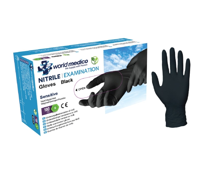 World Medico World Medico Nitril Handschoenen Xtra Strong Zwart 100 stuks XLarge